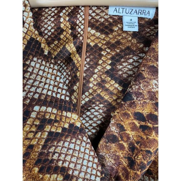 Altuzarra Brown Snake Print Python Long Sleeve Dress Sz 4 - Picture 8 of 8
